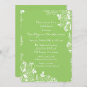 Trendy Spring Green Floral Brautparty Einladung (Vorne/Hinten)