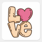 Trendy Square Liebe Sticker (Vorderseite)