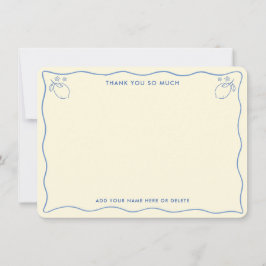 Trendy Squiggle Border Lemon Doodles Bridal Shower Dankeskarte