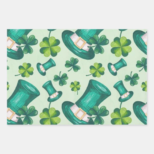 Trendy St. Patrick's Day Geschenkpapier Set (Vorderseite)