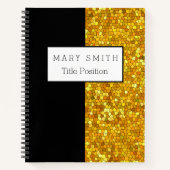 Trendy Stached Glass Black Gold Notizblock (Vorderseite)