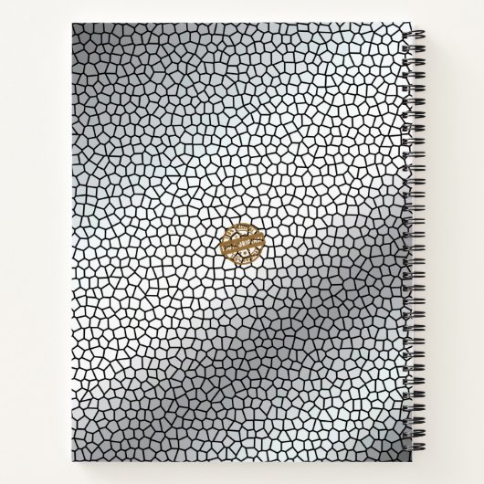 Trendy Stached Glass Black Silver Notizblock (Rückseite)