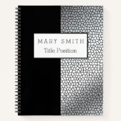 Trendy Stached Glass Black Silver Notizblock (Vorderseite)