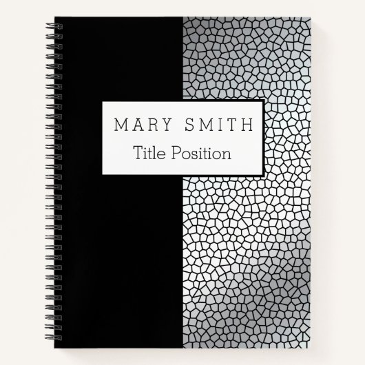 Trendy Stached Glass Black Silver Notizblock (Vorderseite)