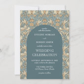 Trendy staubgrünes Elfenbein Blumenstrauß Jugendst Einladung (Vorderseite)