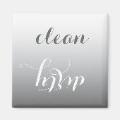 Trendy Steel Grau Saubere oder schmutzige Geschirr Magnet (Vorne)