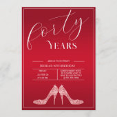 Trendy Stiletto's Modern Feminine 40th Birthday Einladung (Vorderseite)