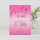 Trendy Stiletto's Modern Feminine 40th Birthday Einladung (Stehend Vorderseite)