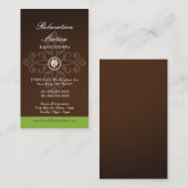 Trendy stilvolle braune grüne damsk visitenkarte (Vorne/Hinten)