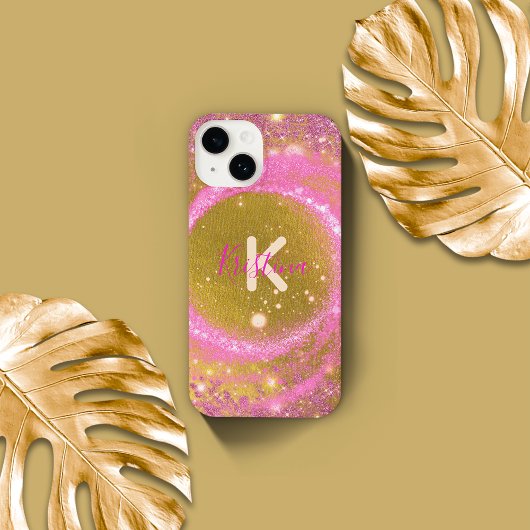 Trendy Stilvolle Funkelnd Rosa- und Gold Glitzer F iPhone Hülle