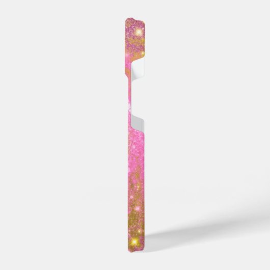 Trendy Stilvolle Funkelnd Rosa- und Gold Glitzer F iPhone Hülle (Linke Seite)