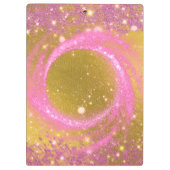 Trendy Stilvolle Funkelnd Rosa- und Gold Glitzer F Klemmbrett (Rückseite)