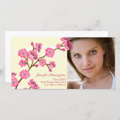 Trendy stilvolle Kirschblüte Abschluss Fotokarte Ankündigung (Vorne/Hinten)
