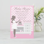 Trendy stilvolle rosa einladung (Stehend Vorderseite)
