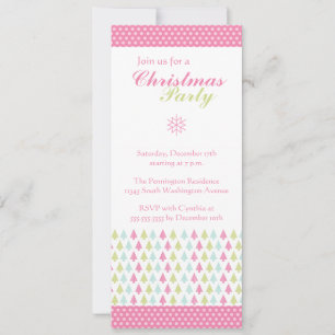 Trendy stilvolle Rosa Weihnachtsbäume Party laden Einladung