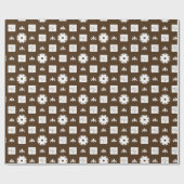 Trendy Stilvolles braunes und weißes gekreuztes Mu Geschenkpapier (Flach)