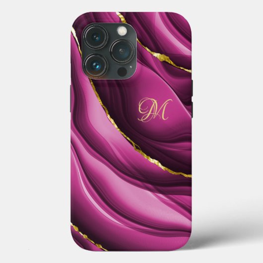 Trendy Stone Stylish Aqua Lila Gold Case-Mate iPhone Hülle (Rückseite)