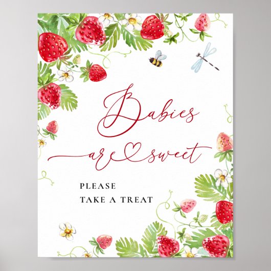 Trendy Strawberry Babies sind eine Sweet Baby Dusc Poster (Vorne)