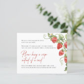 Trendy Strawberry Bridal Recipe Request Card (Stehend Vorderseite)