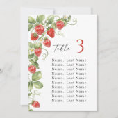 Trendy Strawberry Tischnummer Seekarte (Vorderseite)