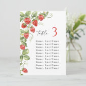 Trendy Strawberry Tischnummer Seekarte (Stehend Vorderseite)