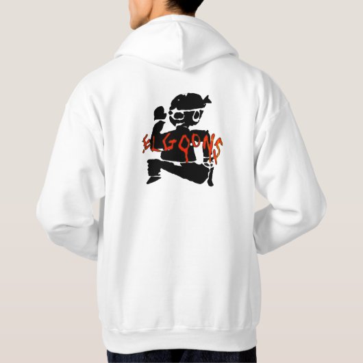 Trendy Streetwear style white pullover Hoodie (Rückseite)