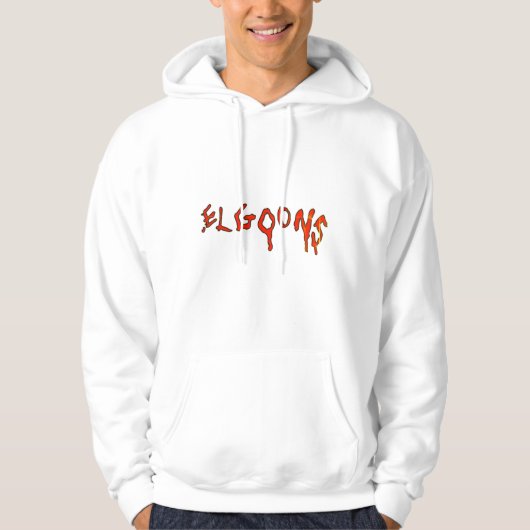 Trendy Streetwear style white pullover Hoodie (Vorderseite)