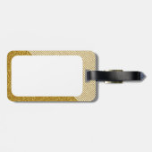 Trendy Streifen-Monogramm-GoldGlitzer-Foto-Druck Gepäckanhänger (Rückseite horizontal)