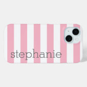 Trendy Streifenmuster mit Namen - Pastellrosa Case-Mate iPhone Hülle (Rückseite (Horizontal))