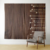 Trendy String Lights & Dark Wood Foto Stand Wandteppich (Beispiel (Horizontal))