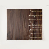 Trendy String Lights & Dark Wood Foto Stand Wandteppich (Vorderseite (Horizontal))