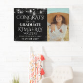 Trendy String Lights Foto Graduation Party Banner (Insitu)