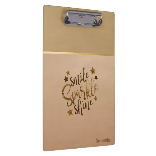 Trendy, Strip, Smile Sparkle Shine - Personalisier Klemmbrett (Rechts)