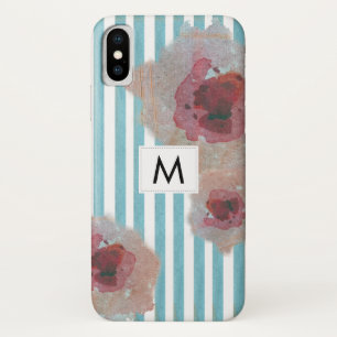 Trendy Striped Boho Chic Monogramed Floral Case-Mate iPhone Hülle