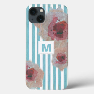Trendy Striped Boho Chic Monogramed Floral Case-Mate iPhone Hülle
