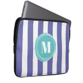 Trendy Striped Monogram Laptopschutzhülle (Vorne Rechts)
