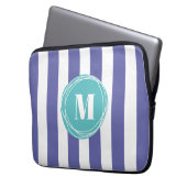 Trendy Striped Monogram Laptopschutzhülle (Vorderseite Links)