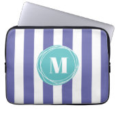 Trendy Striped Monogram Laptopschutzhülle (Vorderseite)