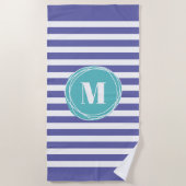 Trendy Striped Monogram Strandtuch (Vorderseite)