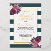 Trendy Stripes Brautparty Real Folieneinladung (Vorderseite)