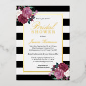 Trendy Stripes Brautparty Real Folieneinladung (Vorderseite)