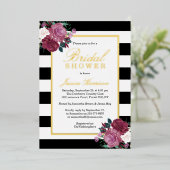 Trendy Stripes Brautparty Real Folieneinladung (Stehend vorne)