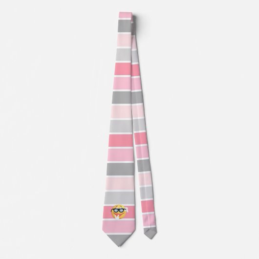 Trendy Stripes, Emoji Face Krawatte (Vorderseite)