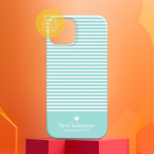 Trendy Stripes mit hochskalierbarem Herzmonogramm Case-Mate iPhone Hülle