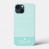 Trendy Stripes mit hochskalierbarem Herzmonogramm Case-Mate iPhone Hülle (Rückseite)
