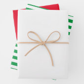 Trendy Stripes Xmas Rot Grün Solid Farbe Geschenkpapier Set (Beispiel)