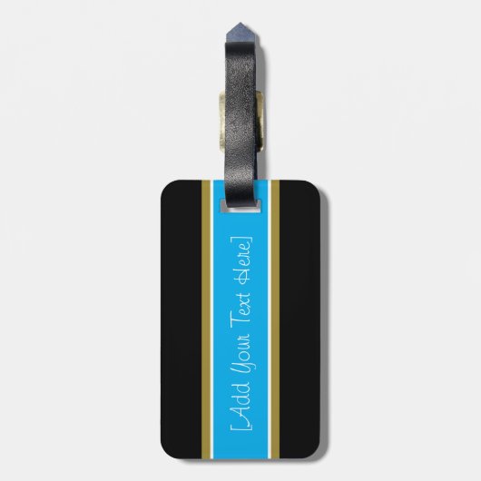 Trendy Strips Gepäckstück mit Lederband Gepäckanhänger (Rückseite vertikal)