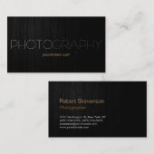 Trendy Style Gray Wood Fotograf Business Card Visitenkarte (Vorne/Hinten)