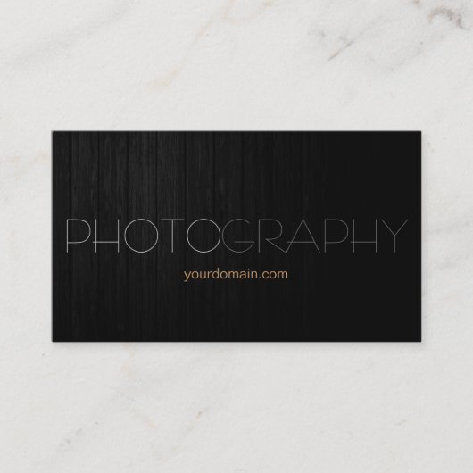 Trendy Style Gray Wood Fotograf Business Card Visitenkarte (Vorderseite)