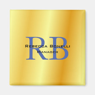 Trendy Style Monogram Minimalistisch Einfach Goldf Magnet